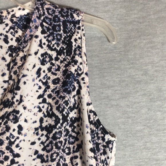 ADRIANNA PAPELL Animal Print Long Line Cool Comfy V-Neck Yoke Back Versatile - Picture 5 of 15